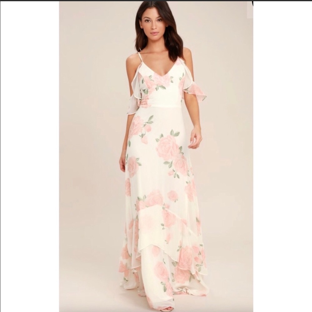 LULUS TAKE YOU THERE FLORAL PRINT MAXI DRESS